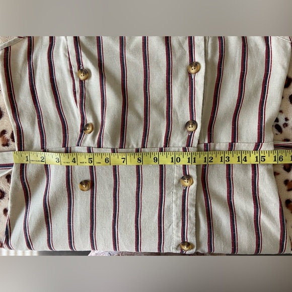 Active USA linen blend striped safari sundress tan size L - Picture 10 of 16
